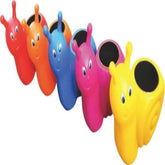 Colorful plastic baby chair snail design in red, blue, pink, orange, and yellow for toddlers